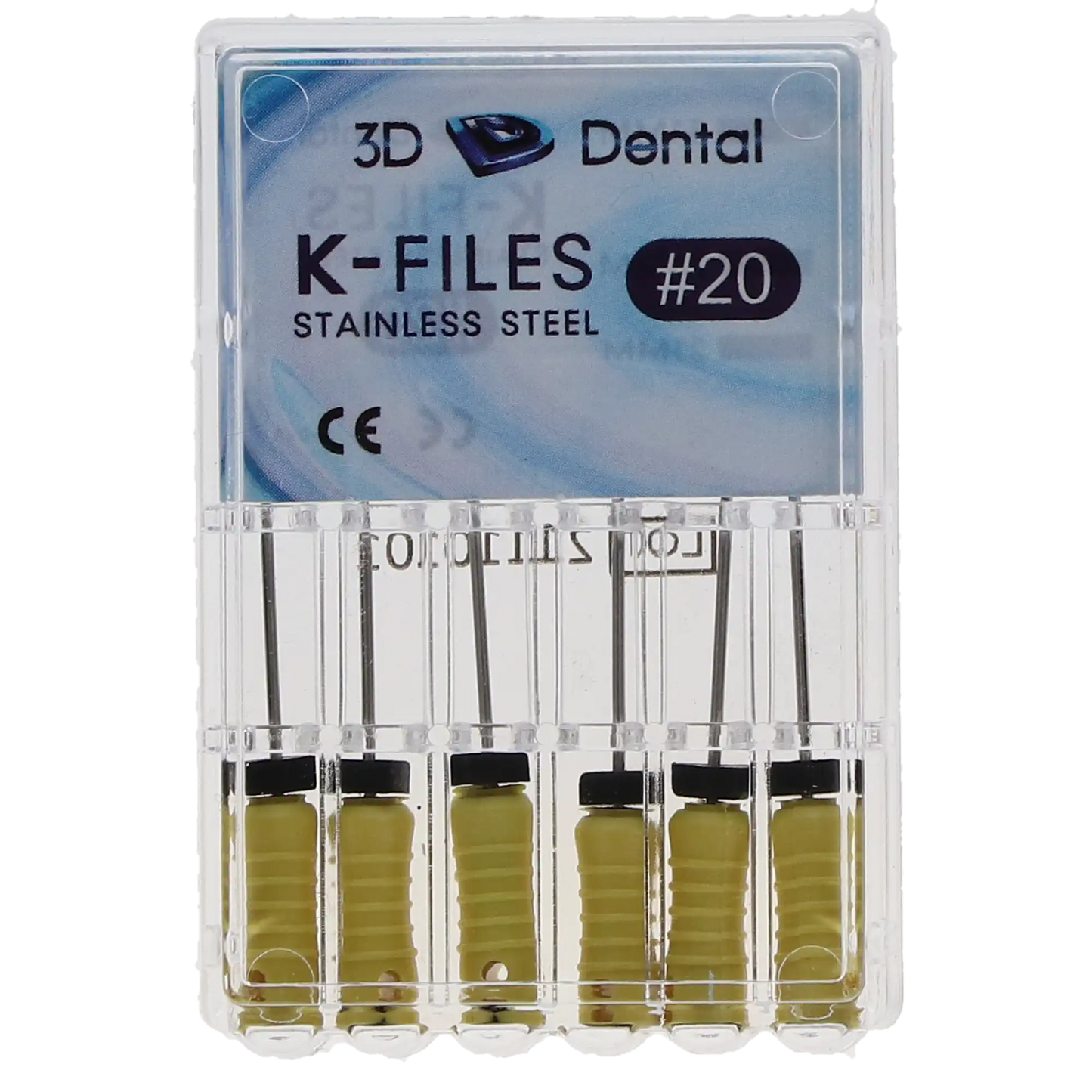 HSB - K-File, Stainless Steel, 31 mm, # 20, Yellow, 6/Pk