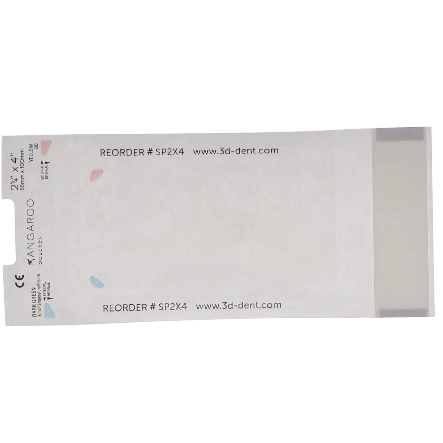 3D - Kangaroo Self-Seal Sterilization Pouches 2.25" X 4" 200/Bx