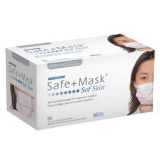 Medicom - Safe-Mask Sof-Skin - Earloop - Pink 50/Bx