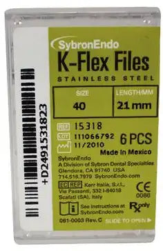 SybronEndo - K-Flex Files 21mm #40 6/Bx