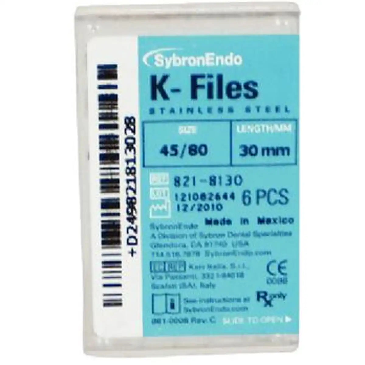 SybronEndo - Files K-Type 30mm #45-80 Asst 6/Bx