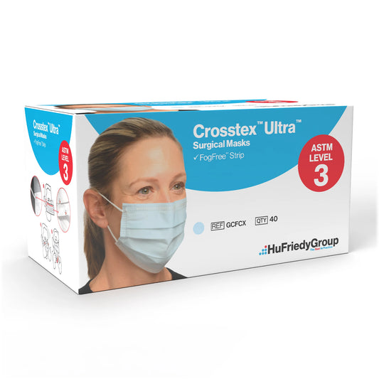 Crosstex - Ultra FogFree Earloop Mask 40/Box Blue - Level-3