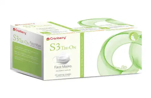 Cranberry S3 Tie-On Premium Face Mask 50/Bx Blue **Discontinued