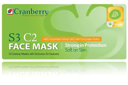 Cranberry S3 - C2 Face Masks, 50/Bx - Blue