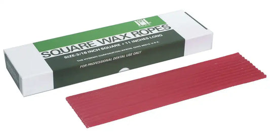 Coltene - Hygenic Utility Wax Strips - Red Round 11" x 3/16", Box of 80