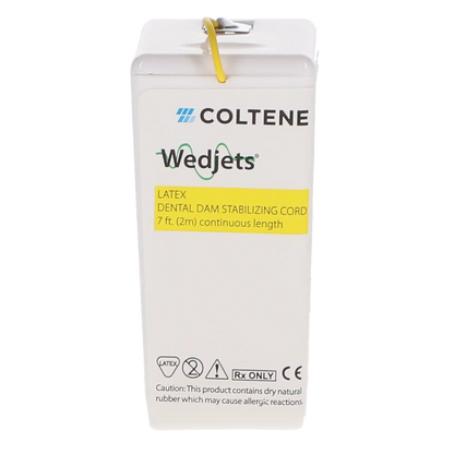 Coltene - Wedjets Dental Dam Stabilizing Cord - Latex, Small, Yellow. Dispenser of 7 feet