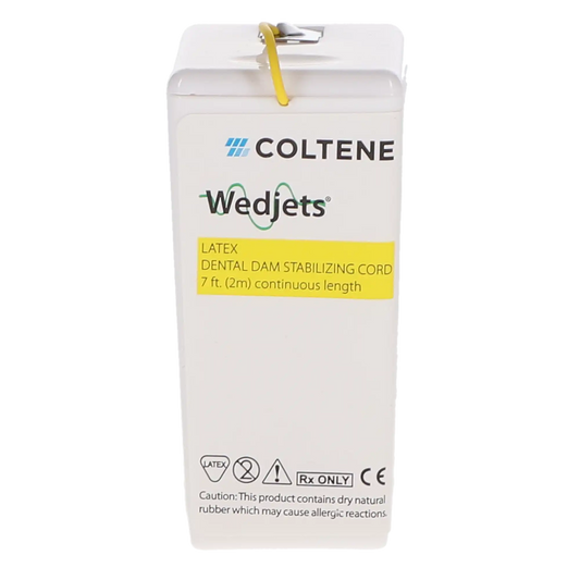 Coltene - Wedjets Dental Dam Stabilizing Cord - Latex, Small, Yellow. Dispenser of 7 feet