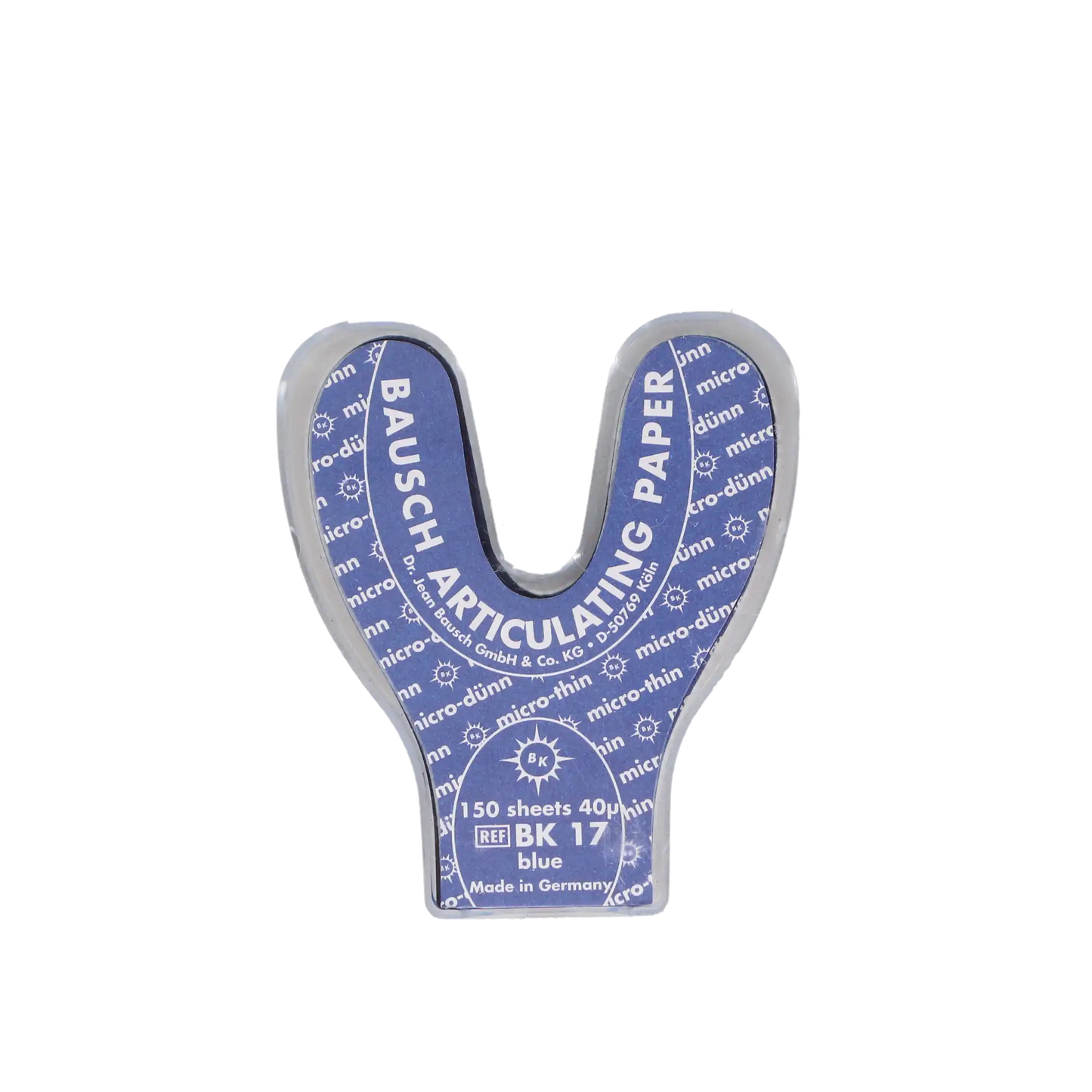 Bausch - Articulating Paper Micro-Thin Horseshoe StripsBlue 150/pk