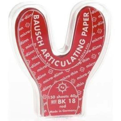 Bausch - Articulating Paper Micro-Thin Horseshoe StripsRed 150/pk