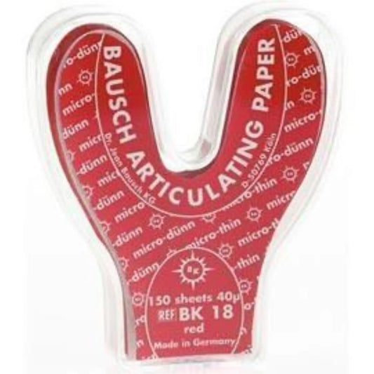 Bausch - Articulating Paper Micro-Thin Horseshoe StripsRed 150/pk