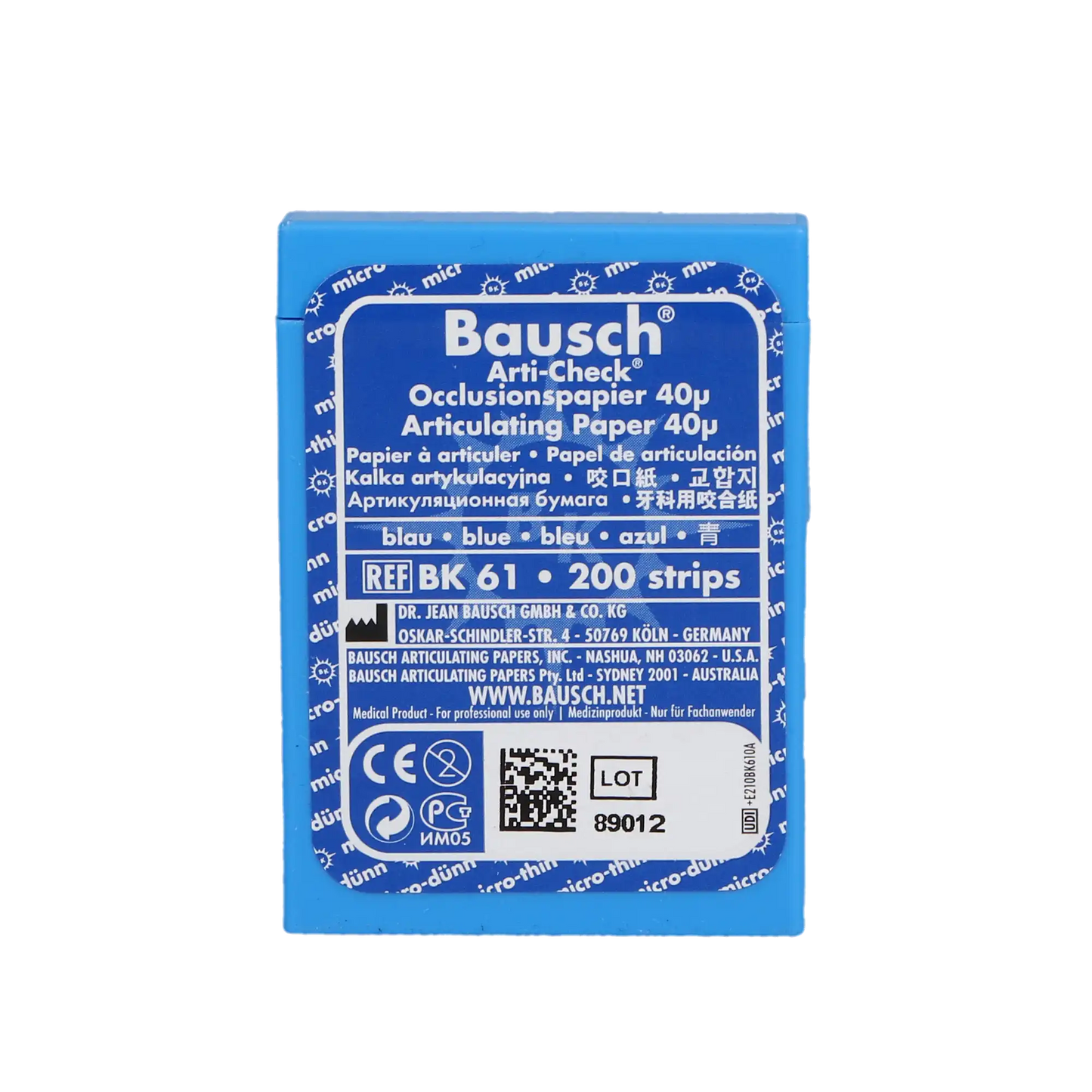 Bausch - Articulating Paper Micro-Thin Pre-Cut Strips Blue 200/pk