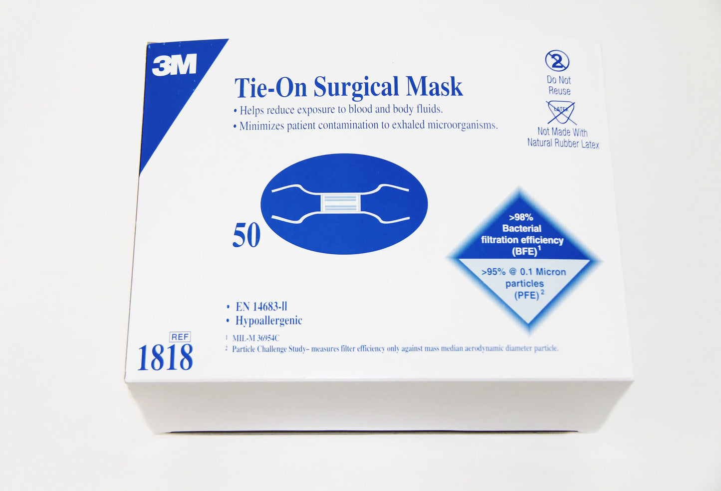 3M - Face Masks - Tie-On - Blue **Discontinued