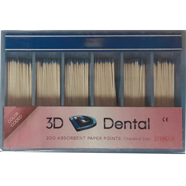 3D - Absorbent Paper Points Box/200 Coarse