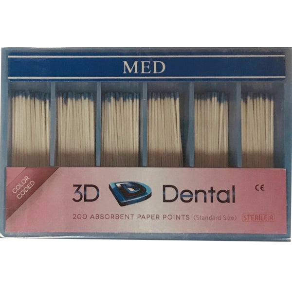 3D - Absorbent Paper Points Box/200 Medium