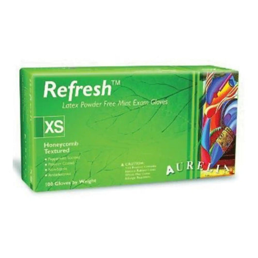Aurelia Refresh PF Gloves Peppermint X-Small 100/Bx
