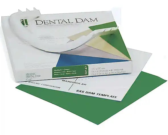 Coltene - Hygenic 5" x 5" Heavy Green Rubber Dental Dam, 52/Pk **Discontinued
