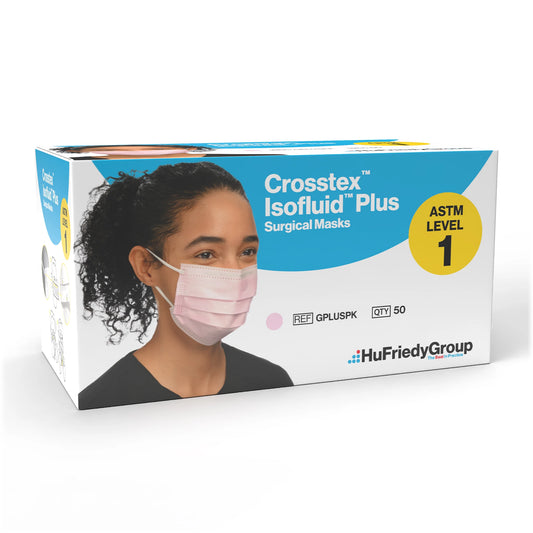 Crosstex - Isofluid Plus Earloop Masks Pink 50/Bx