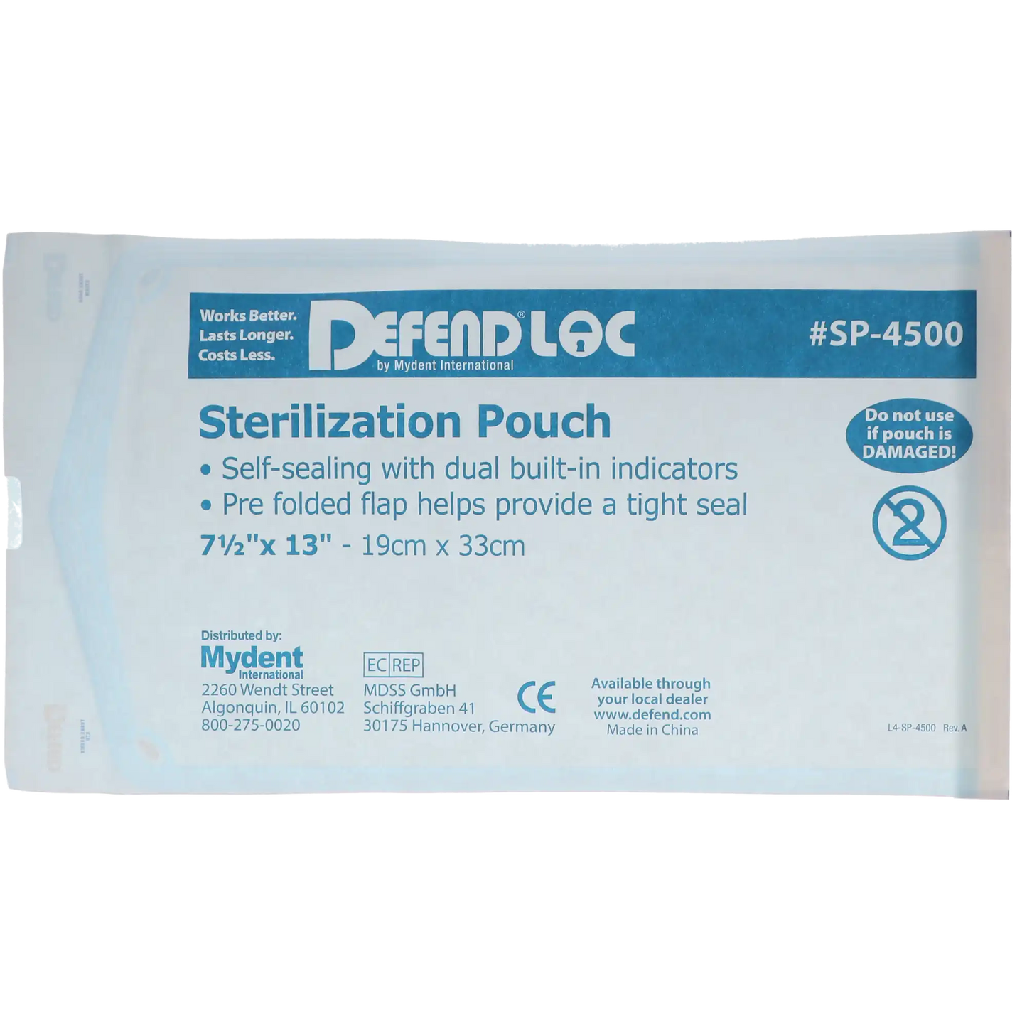 Defend - Sterilization Pouch 200/Box 7.5" X 13"