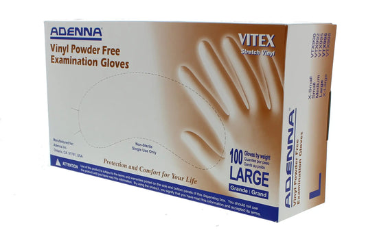 Vinyl PF Exam Gloves 100/Bx Large