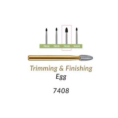 Coltene - Alpen Carbide 7408 Egg Shape - 12 Flute Fg 5Pk