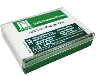 Coltene - Hygenic Medium-Fine Gutta Percha Points, box of 100 individual natural color