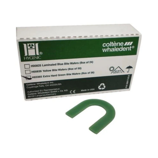 Coltene - Bite-Wafers Non-Laminated Singles 36/Box Extra-Hard Green