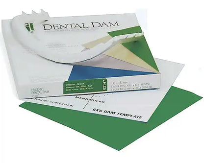 Coltene - Hygenic 6" x 6" Medium Green Non-Latex Dental Dam, Package of 75