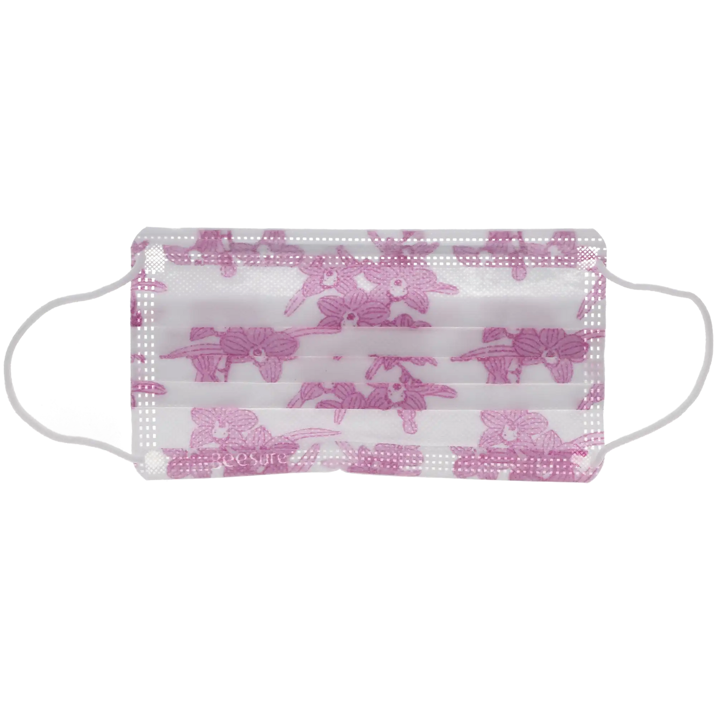 Cranberry - BeeSure Earloop Masks Orchid Floral Lavender 50/Bx ASTM 2