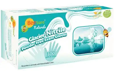 Cranberry - BeeSure Glacier Blue Nitrile Gloves Large 300/Box