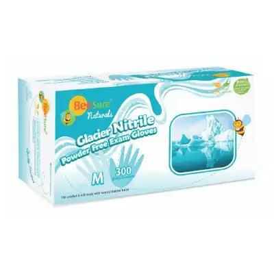 Cranberry - BeeSure Glacier Blue Nitrile Gloves X-Small 300/Box