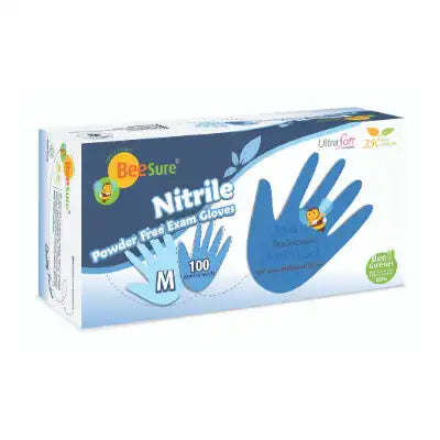 Cranberry - BeeSure Light Blue Nitrile Glove X-Large 100/Box