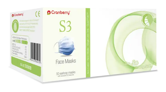 Cranberry S3 Ace Face Masks Pink 50/Bx ASTM 2