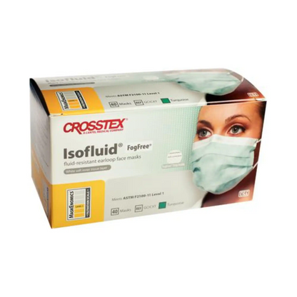 Crosstex - Isofluid FogFree Earloop Mask 40/Bx Turquoise - Level-1