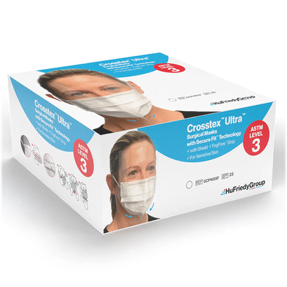 Crosstex - Ultra Sensitive FogFree Earloop w/Shield w/SecureFit 25/Bx ASTM-3