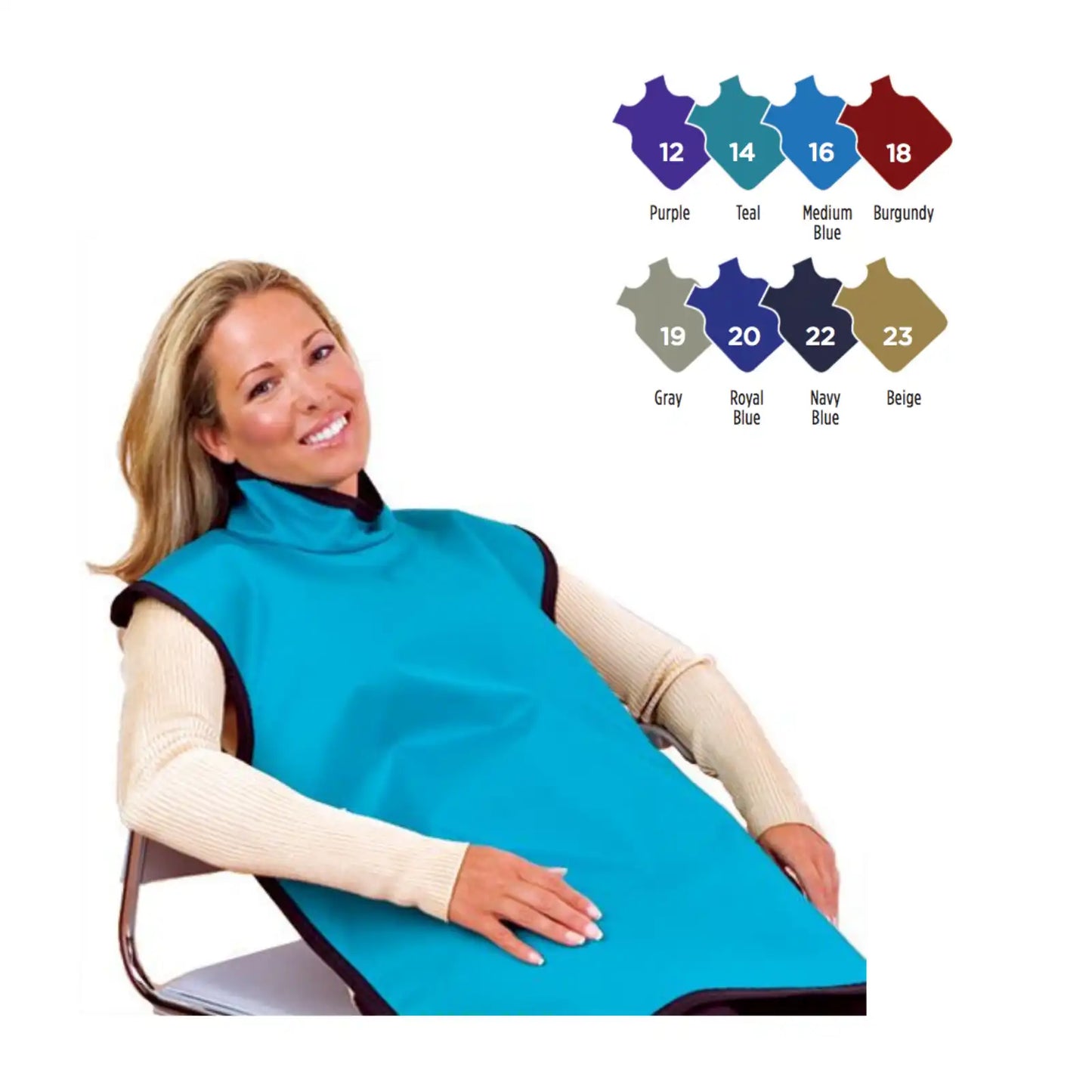 Adult X-Ray Bib w/Collar Apron Beige