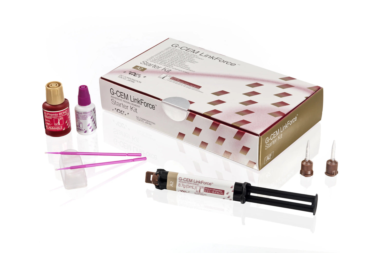 G-Cem Linkforce Starter Kit A2 Dual-Cure Adhesive Resin Cement. 1 X 8.7 G Cement syr In Shade