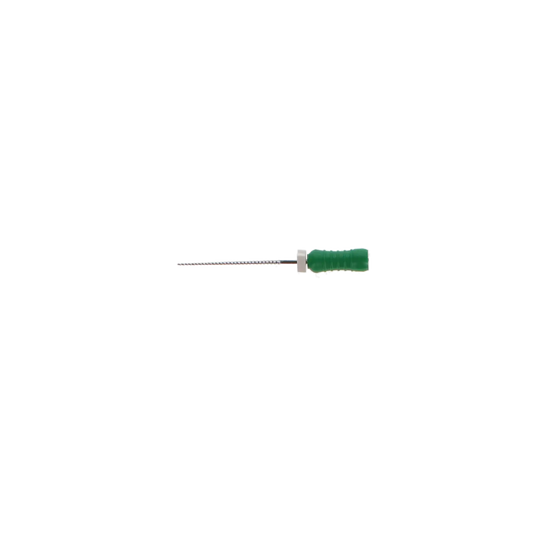 Stainless Steel K-File with Plastic Handle & Endo Stop, 21 mm, 0.02 Taper, # 35, Green, 6/Pk, MK2135