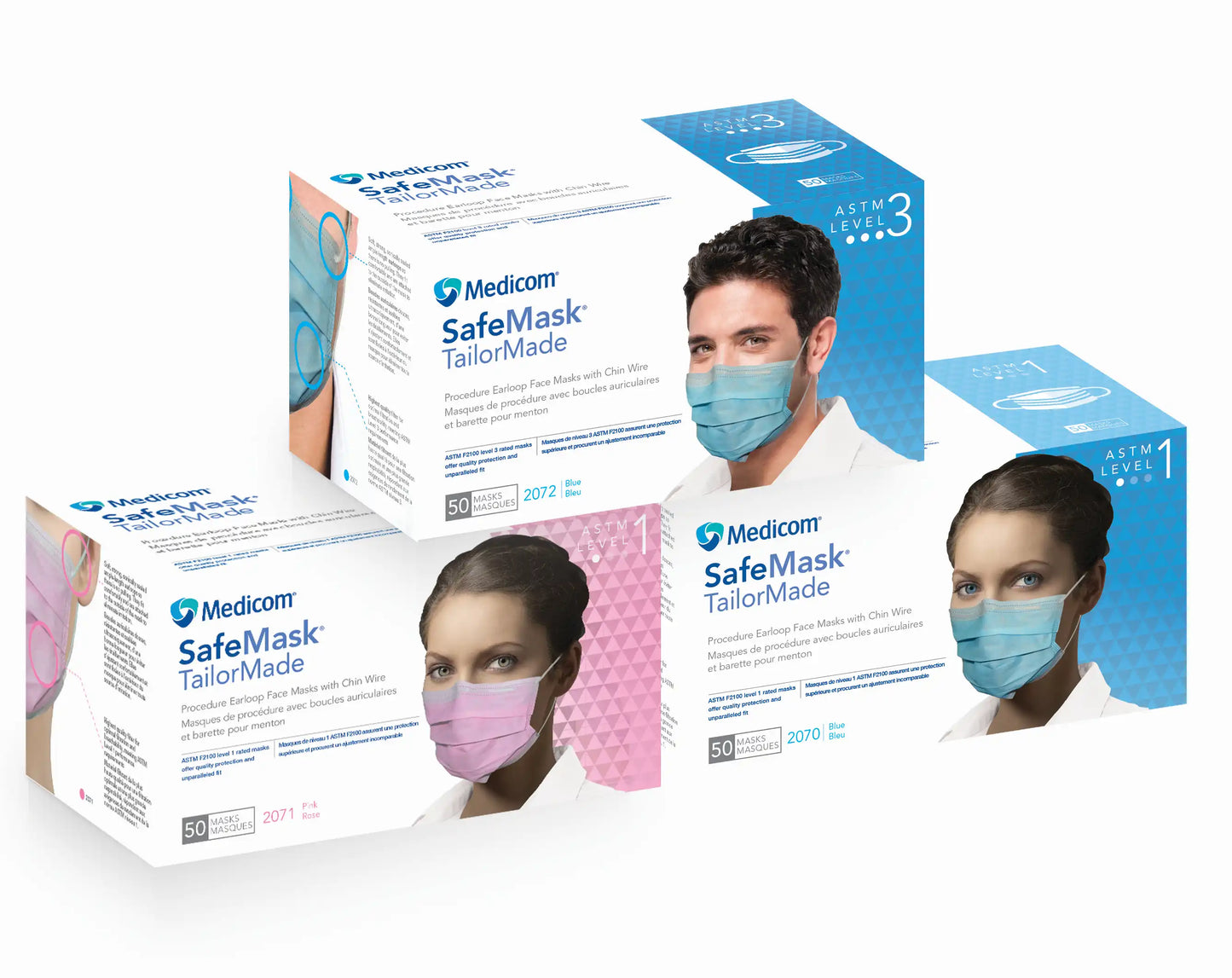 Medicom - Safe-Mask TailorMade Masks Pink 50/Bx ASTM 1