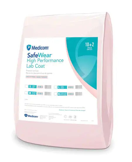 Medicom - SafeWear Hi-Perform Lab Coat Pink Large 12/Pk