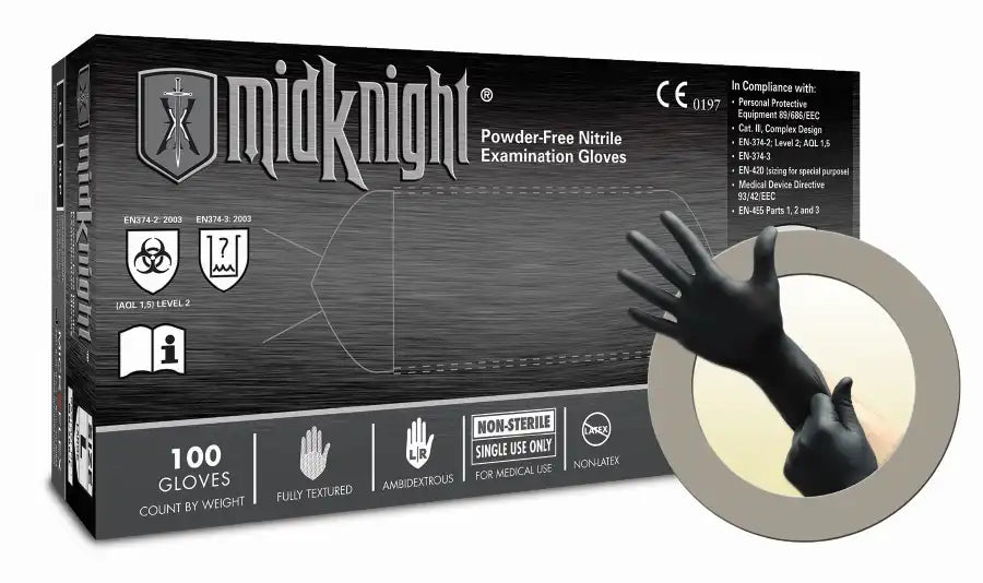 Microflex - MidKnight PF Nitrile Exam Large 100/Bx