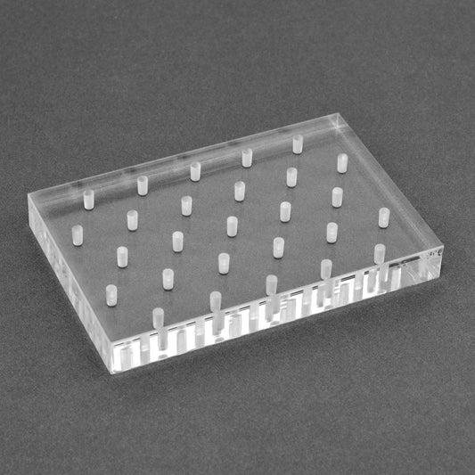 Bur Block 27 Hole FG Clear Plexiglass.