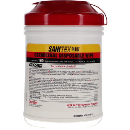 Sani-Cloth Plus Large Wipes 6"X6.75 160/Pk (1 Can)