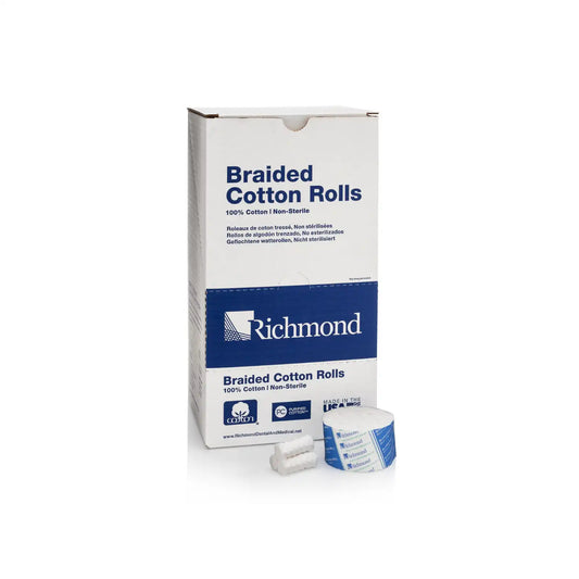 Richmond - Cotton Rolls Braided 1.5" x 1/2" Large N/S 1000/Bx