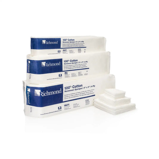 Richmond - 100% Cotton Nonwoven Sponges N/S 4x4 4-Ply 2000/Case