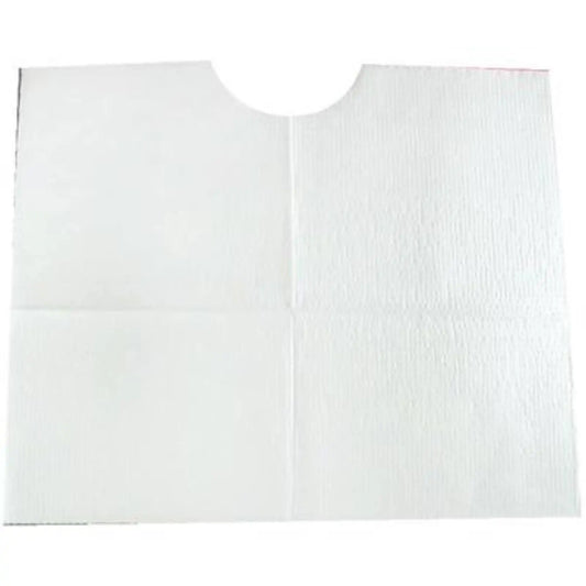 Tidi - Contour Neck Bib 17x18 2 Ply White 500/Cs