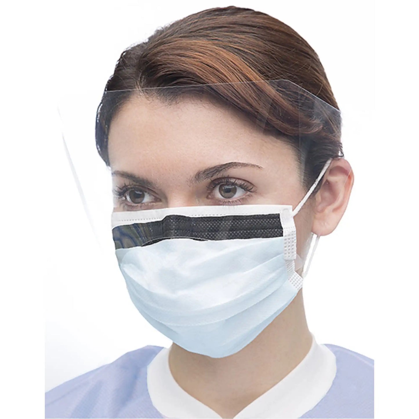 Valumax - Ultra 3-in-1 Earloop Mask w/ Shield 25/Bx Blue