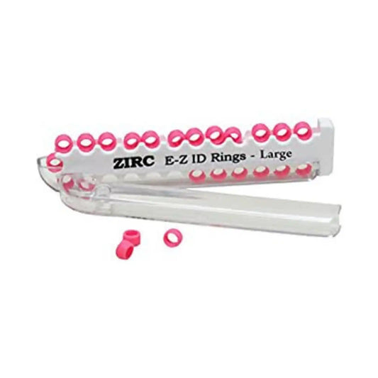 Zirc - E-Z ID Instrument Rings, Large, Neon Pink, 25/Pk, 70Z200S