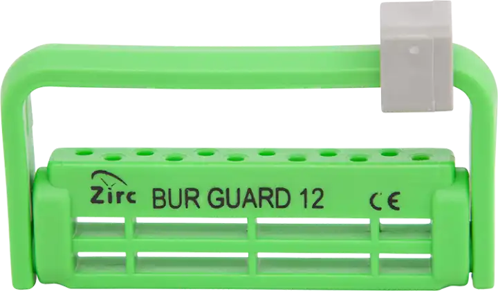 Steri-Bur Guard 12 Hole Neon Green Ea