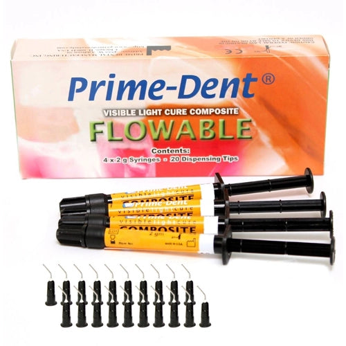 Prime-Dent - Flowable Composite 4 Assorted Syringe Kit. VLC (Visible Light Cure)