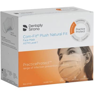 Com-Fit Plush Natural Fit Masks ASTM2  White 40/Bx